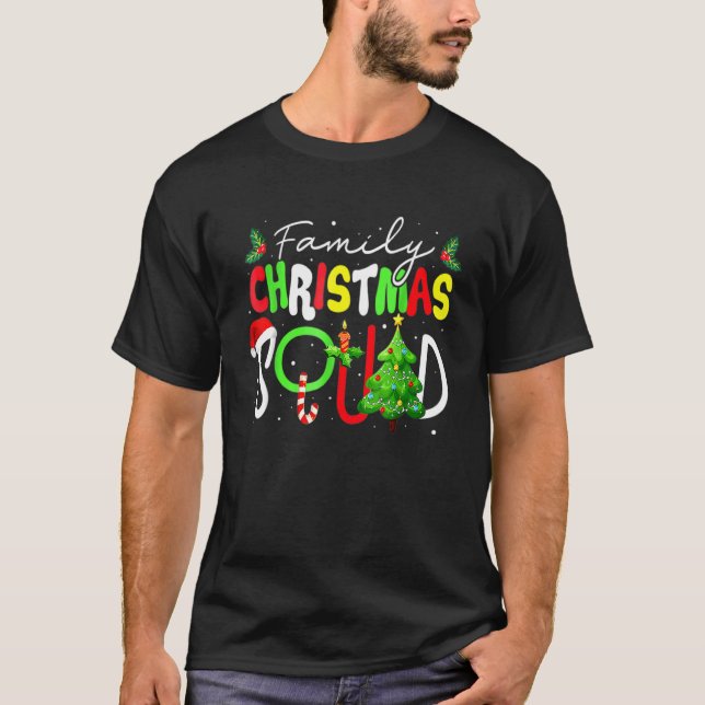 Family Christmas Squad Team Santa Xmas Pajama Men  T Shirt (Framsida)