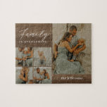 Family Collage Rustic Modern Personlig Puzzle Pussel<br><div class="desc">Fotogåvor är de bästa gåvorna! Personlig enkelt med text och/eller bilder för ett anpassningsbar. Designad av Berry Berry Sweet. Visa fler design på www.berryberrysweet.com</div>