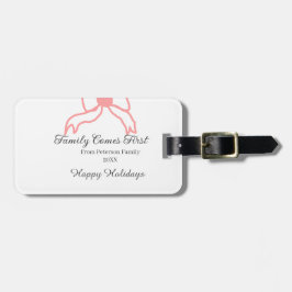 Family comes first red bow family name holidays bagagebricka