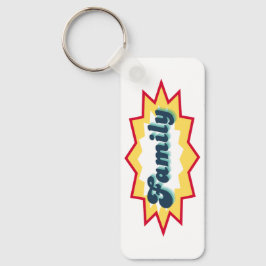 Family, comic book pop design nyckelring