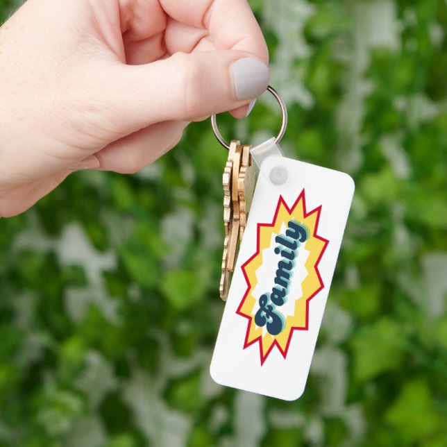 Family, comic book pop design nyckelring (Hand)