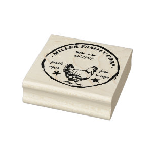 Family Coop Hen Egg Carton Frimärke Stämpel