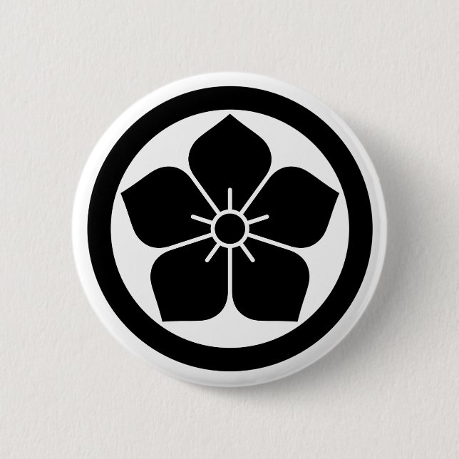 [Family Crests] Kikyo flower inside a circle Knapp (Framsida)