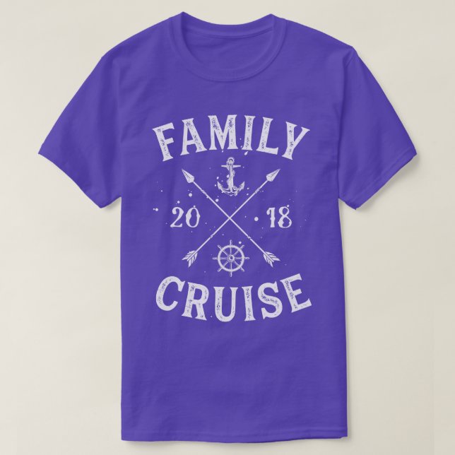 Family Cruise 2018, sommarsemestermatchningsgåva T Shirt (Design framsida)