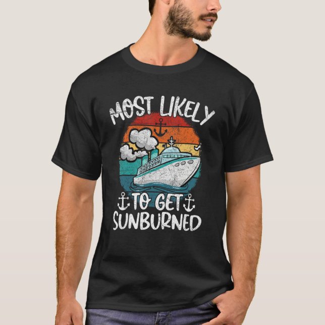 Family Cruise  2023 Most Likely To Get Sunburned T Shirt (Framsida)
