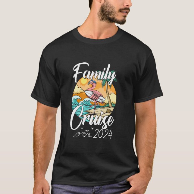 Family Cruise 2024 Matching Flamingo Cruise Squad T Shirt (Framsida)