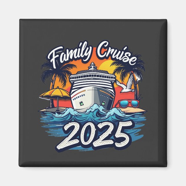 Family Cruise 2025 Family Matching Crew Frakt Magnet (Framsidan)