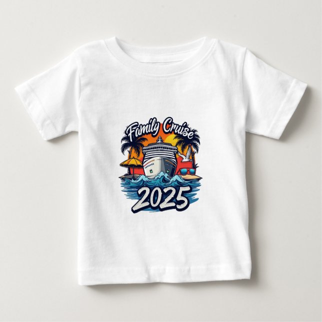 Family Cruise 2025 Family Matching Crew Frakt T Shirt (Framsida)