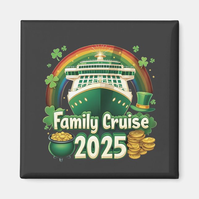 Family Cruise 2025 St. Patrick's Matching Lucky Magnet (Framsidan)