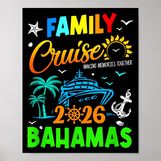 Family Cruise 2026 Bahamas Cruising Together Squad Poster (Framsidan)