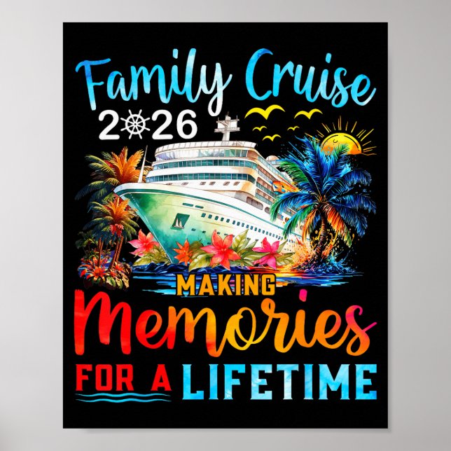 Family Cruise 2026 Group Matching Cruisin Together Poster (Framsidan)