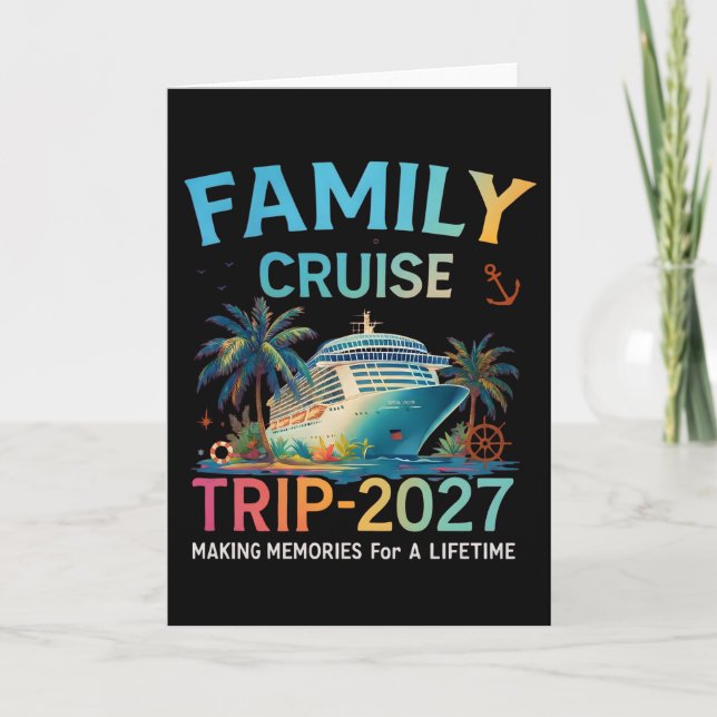 Family Cruise 2026 Oh Ship Funny Cruise Tropical Kort (Framsida)