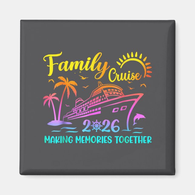Family Cruise 2026 Summer Vacation Matching Family Magnet (Framsidan)