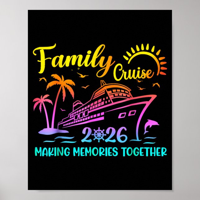 Family Cruise 2026 Summer Vacation Matching Family Poster (Framsidan)