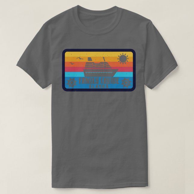 Family Cruise Alaska Retro Stil T Shirt (Design framsida)