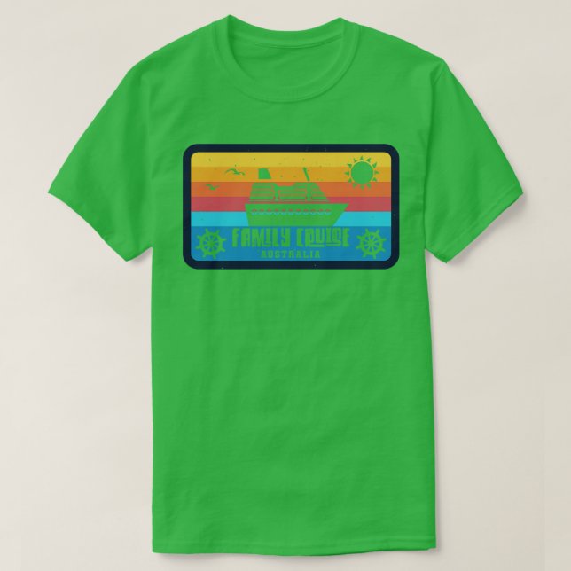 Family Cruise Australia Retro Stil T Shirt (Design framsida)