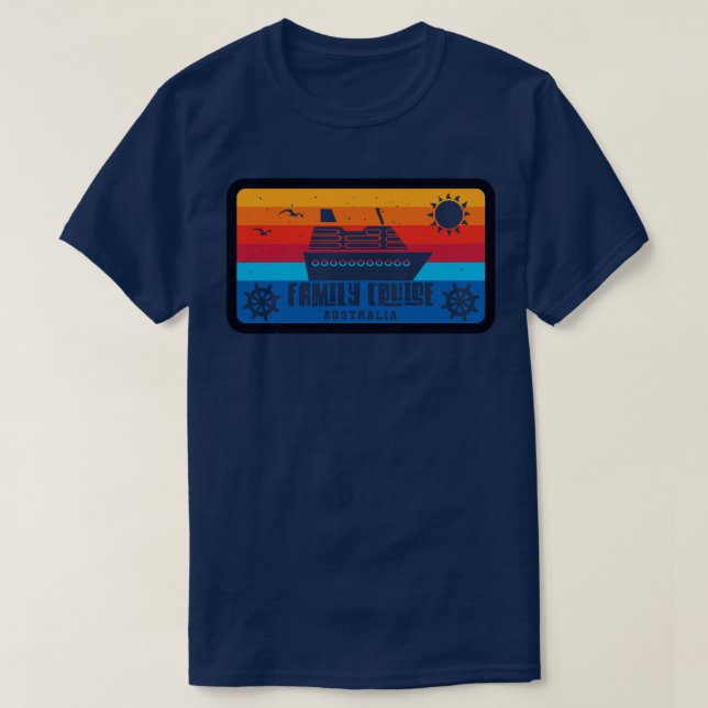 Family Cruise Australia Vintage Retro Stil T Shirt (Design framsida)
