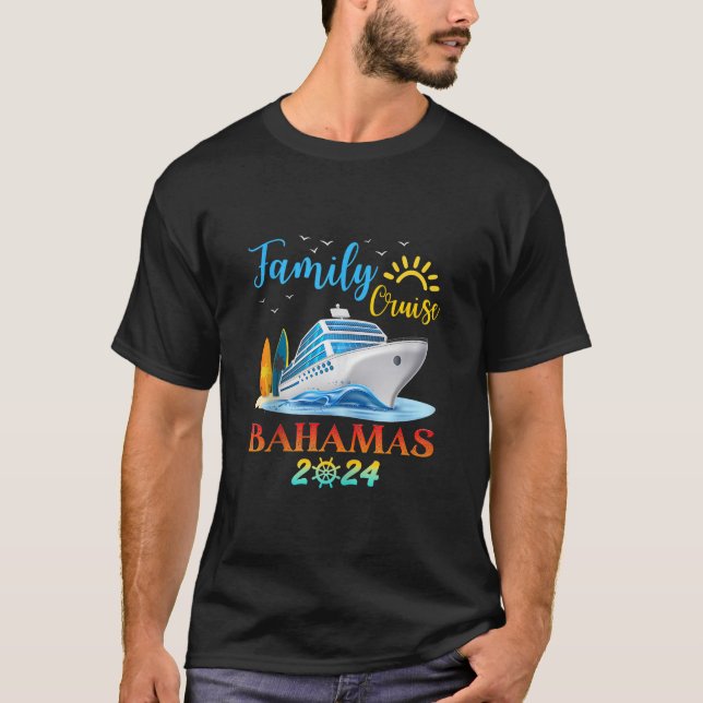 Family Cruise Bahamas 2024 Squad Matching Vacation T Shirt (Framsida)