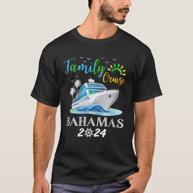 Family Cruise Bahamas 2024 Squad Matching Vacation T Shirt (Framsida)