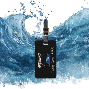 FAMILY CRUISE Black Personalize Bagagebricka