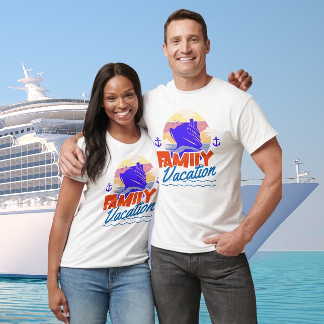 Family Cruise Blue Orange Sunset T-Shirt (Skapare uppladdad)