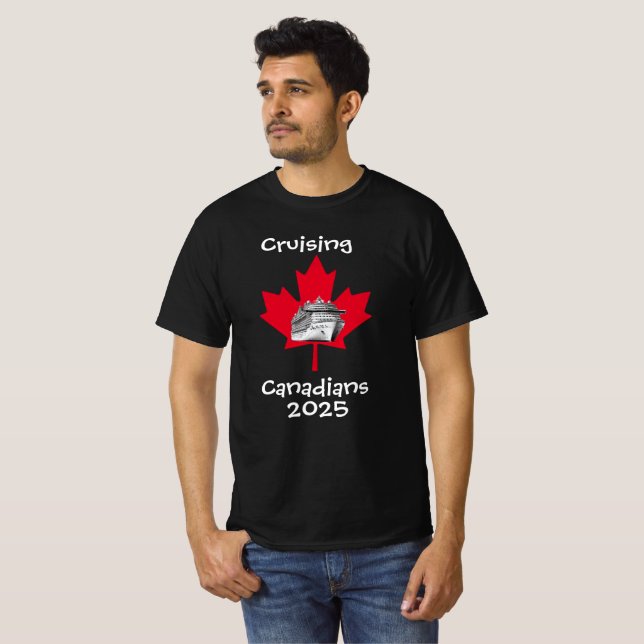 Family Cruise Canadians Personalize Black T-Shirt (Hel framsida)