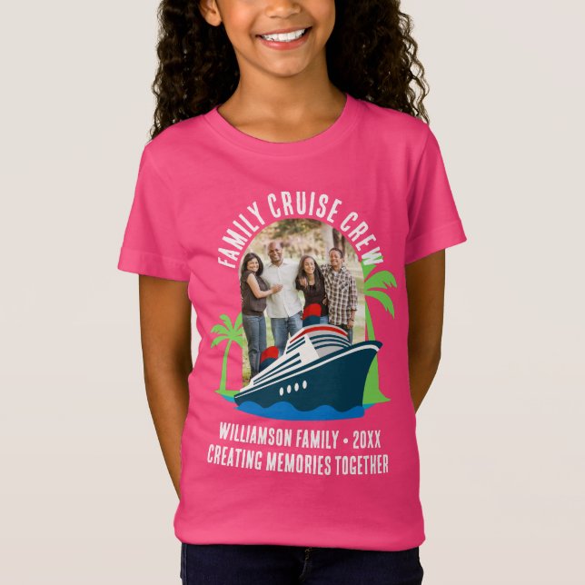 FAMILY CRUISE CREW Photo Holiday Travel T Shirt (Framsida)