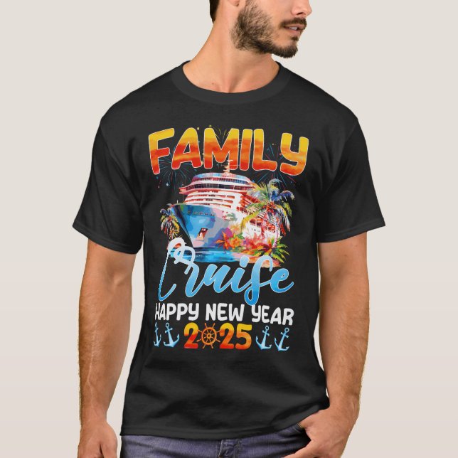 Family Cruise Gott nytt år 2025 Nye New Years Ev T Shirt (Framsida)