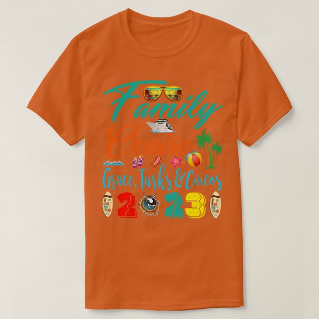 Family Cruise Grace Turks Caicos 2023 Vacation Gro T Shirt (Design framsida)
