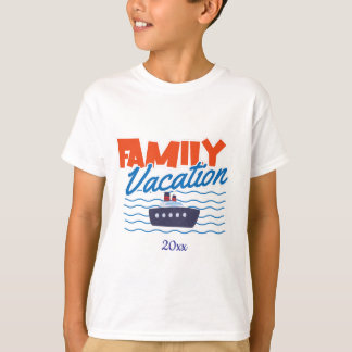 Family Cruise Kids Vacation Orange/Blue T Shirt