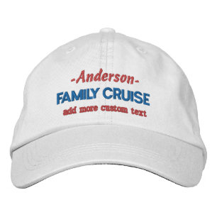 Family Cruise Resa Vacation   Anpassat namn + text Broderad Keps