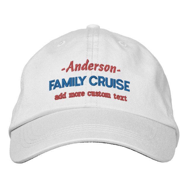 Family Cruise Resa Vacation | Anpassat namn + text Broderad Keps (Framsida)