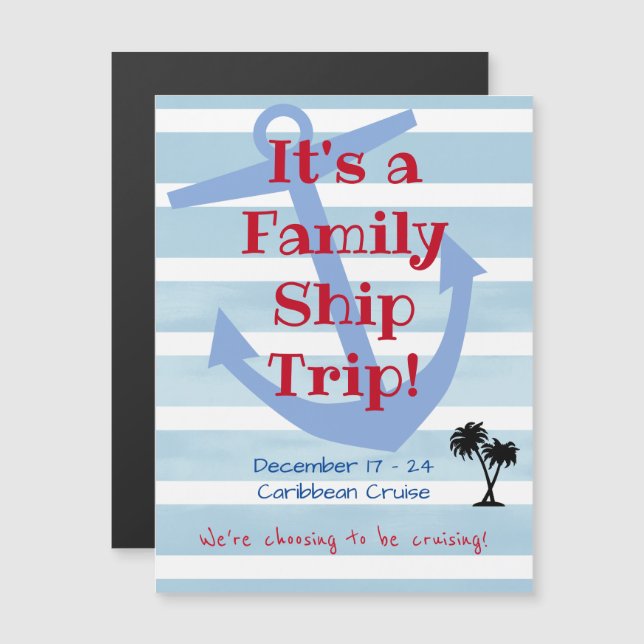 Family Cruise Stateroom Anchor Magnet (Fram/baksida)