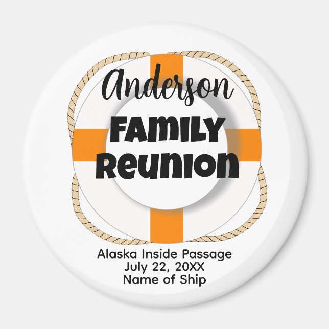 Family Cruise Stateroom Door Marker Souvenir Buoy Magnet (Framsidan)