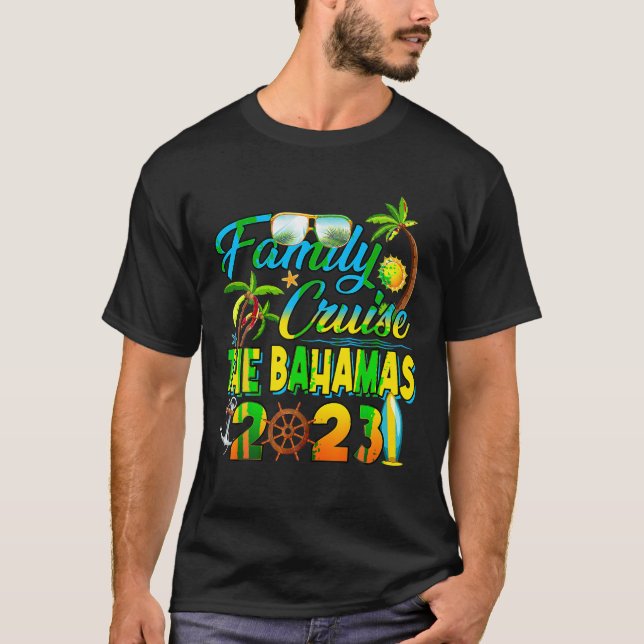 Family Cruise the Bahamas 2023 Summer Matching Vac T Shirt (Framsida)