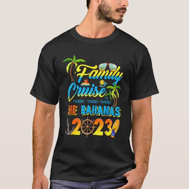 Family Cruise The Bahamas 2023 Summer Travel Trip  T Shirt (Framsida)