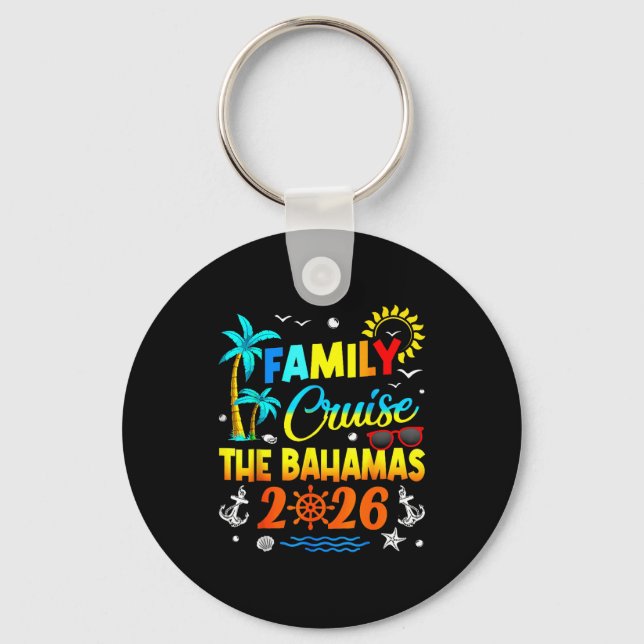 Family Cruise The Bahamas 2026 Summer Matching Vac Nyckelring (Framsida)