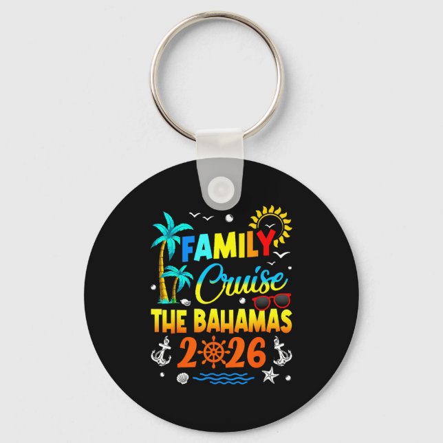 Family Cruise The Bahamas 2026 Summer Matching Vac Nyckelring (Framsida)