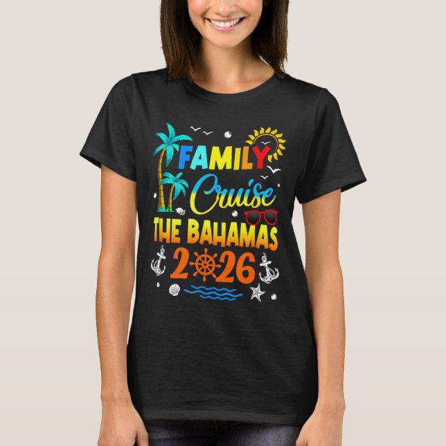 Family Cruise The Bahamas 2026 Summer Matching Vac T Shirt (Framsida)