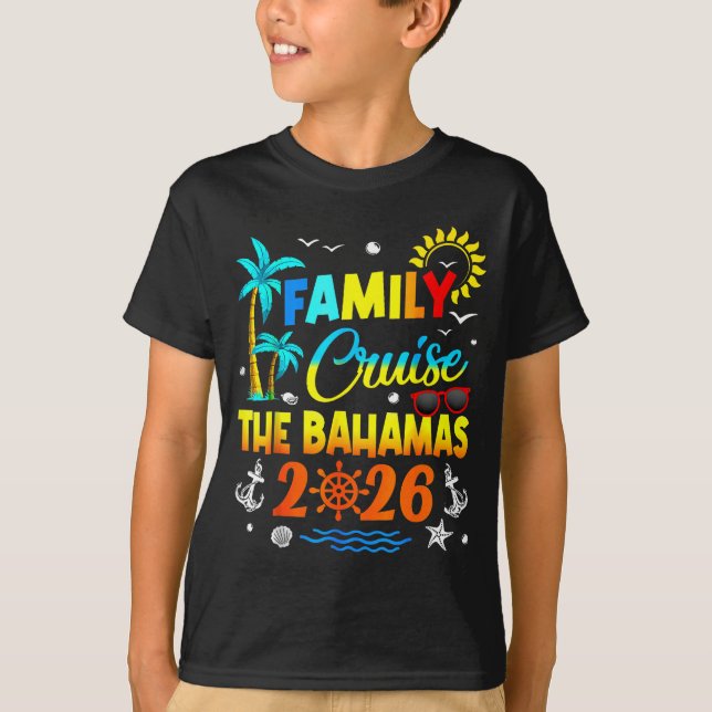 Family Cruise The Bahamas 2026 Summer Matching Vac T Shirt (Framsida)