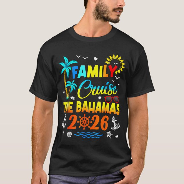 Family Cruise The Bahamas 2026 Summer Matching Vac T Shirt (Framsida)