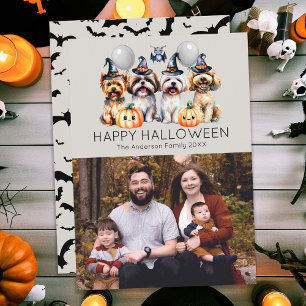 Family Cute Happy halloween Julkort