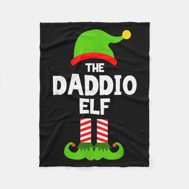 Family Daddio Elf Christmas Matching Pajama Funny  Fleecefilt (Framsidan)