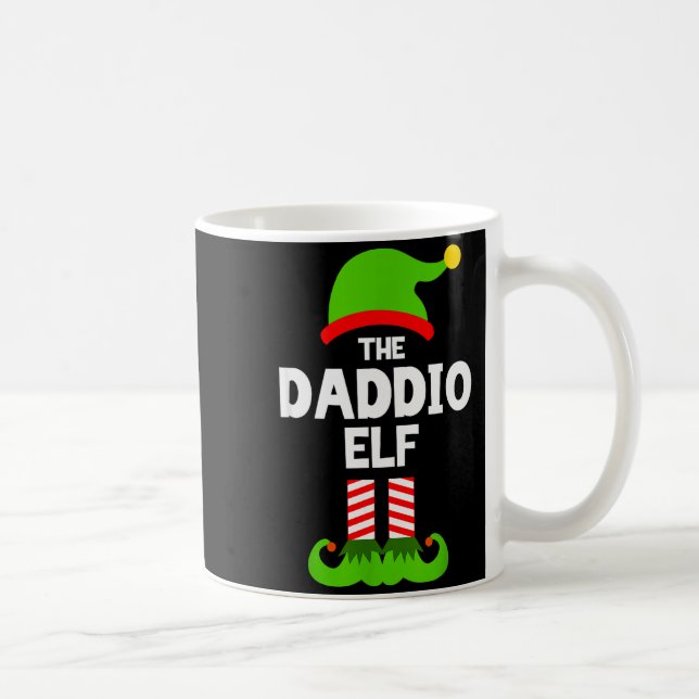 Family Daddio Elf Christmas Matching Pajama Funny  Kaffemugg (Höger)