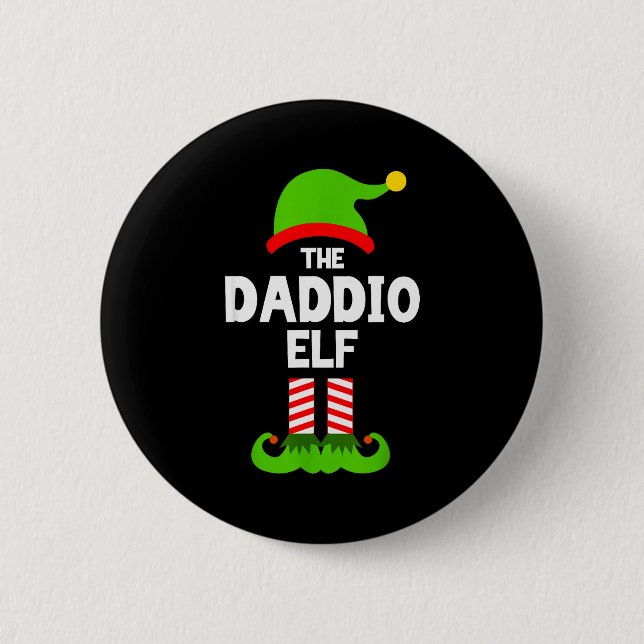 Family Daddio Elf Christmas Matching Pajama Funny  Knapp (Framsida)