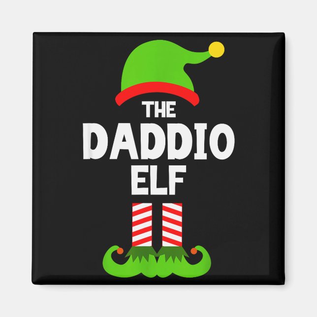 Family Daddio Elf Christmas Matching Pajama Funny  Magnet (Framsidan)