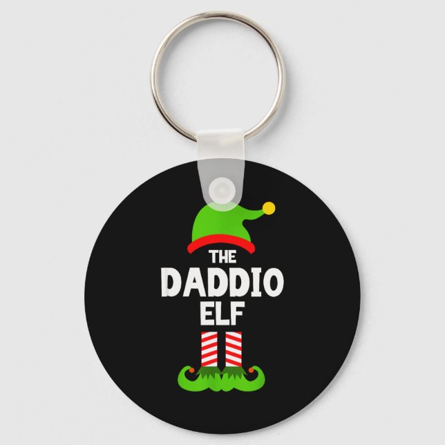 Family Daddio Elf Christmas Matching Pajama Funny  Nyckelring (Framsida)