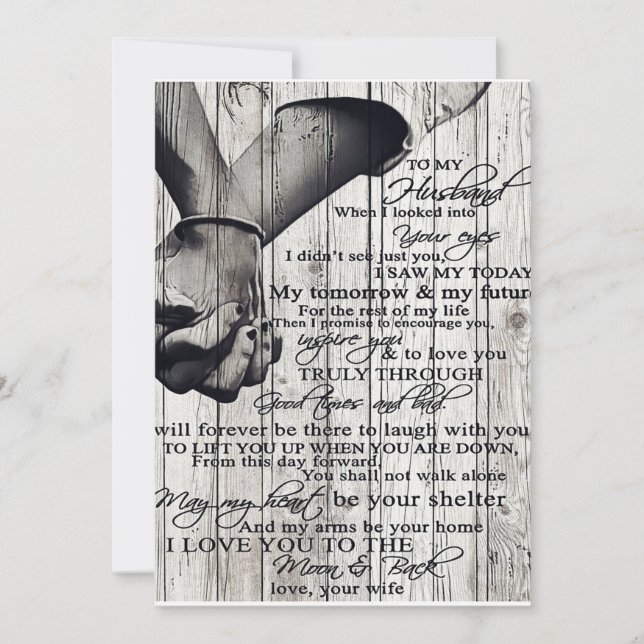 Family Decoration, To My Husband Letter Julkort (Framsida)