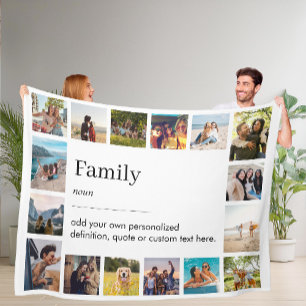 Family Definition Personlig 16 Photo Collage Fleecefilt