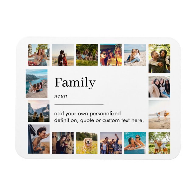 Family Definition Personlig 16 Photo Collage Magnet (Horisontell)